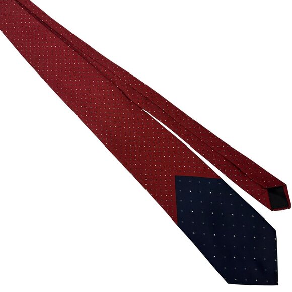 Red & Navy Polka Dot Tie 100% Polyester Classic Design - Picture 1 of 3